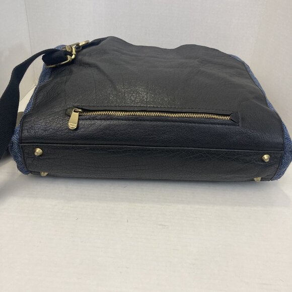 SUITSUPPLY Vintage Calf Leather Wool Bag Mens Messenger Crossbody Long Strap - Picture 3 of 16